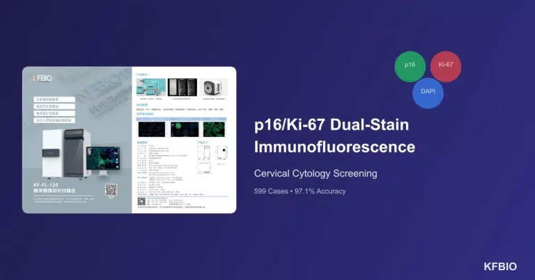 KFBIO KF-FL-120 fluorescence scanner for p16/Ki-67 dual-stain immunofluorescence